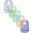 thumbnail image 2 of Luvable Friends Baby Boy Waterproof PEVA Bibs 5pk, Turtle, One Size, 2 of 3