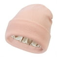 thumbnail image 3 of Women's Solid Knit Beanie Hat with Silk Lining â Soft Slouchy Warm Acrylic Winter Woolen Hat, Skull Cap for Autumn and Winter, 3 of 3