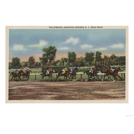 Saratoga Springs, NY - Horse Race Track Scene Print Wall Art By Lantern (Best Tv Rape Scenes)