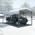 thumbnail image 3 of VEIKOUS 10' x 15' Outdoor Carport, Metal Heavy Duty Garage with Weatherproof Roof, Light Beige, 3 of 18