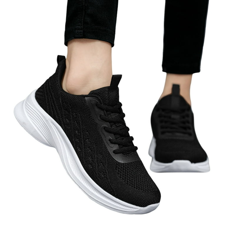 ZHAGHMIN Women'S Lightweight Walking Sneakers Knitted Mesh Lace-Up Exercise Tennis Shoes Arch Support Running Fashion Hiking Sport Shoes Black Size7.5 ZHAGHMIN Women'S Lightweight Walking Sneakers Knitted Mesh Lace-Up Exercise Tennis Shoes Arch Support Running Fashion Hiking Sport Shoes Black Size7.5