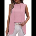 thumbnail image 2 of Camisetas Sin Mangas Informales de Negocios para Mujer, Atuendos de Verano Sin Mangas, Camisas de Trabajo Elegantes y de Moda de 2025. Rosa XXL, 2 of 8