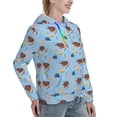 thumbnail image 6 of Picia Sea Turtle Pattern Casual Women's Hoodie, Hooded Sweatshirt with Kangaroo Pocket, Comfortable Pullover with Eye-catching Drawstrings-X-Large, 6 of 7