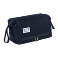 thumbnail image 2 of Bolsa de maquillaje grande, bolsa de artículos de tocador portátil, cierre de cremallera, organizador de brochas de maquillaje, bolsa de cosméticos de Negro, 2 of 8