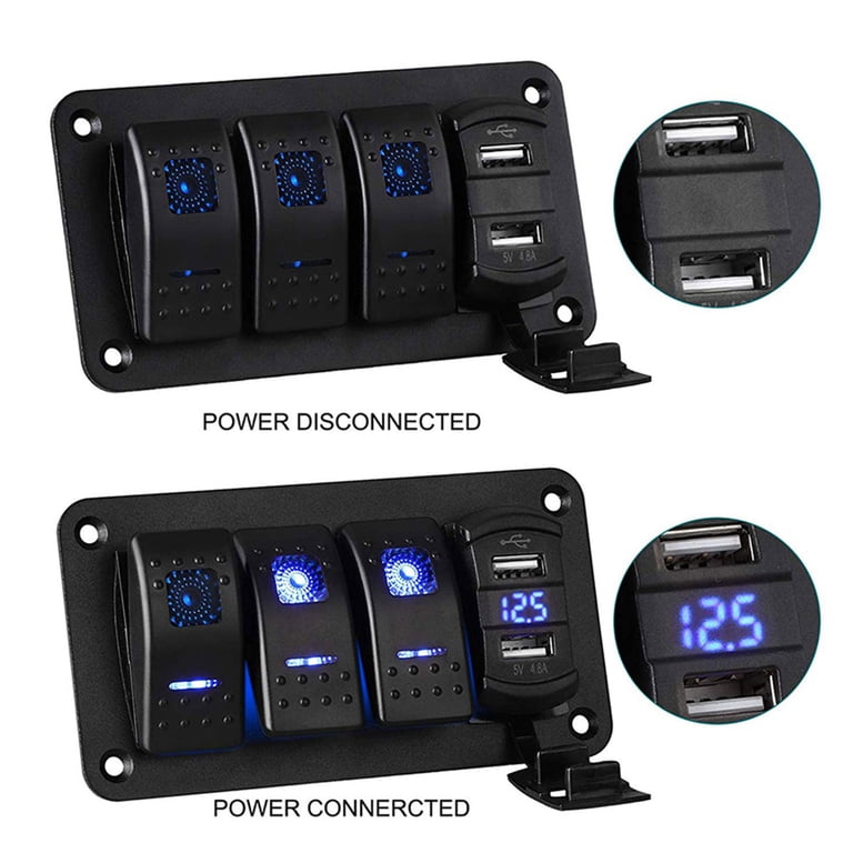 Auxbeam 8 Gang LED Schakelpaneel Slim Touch Control Panel Doos met Harnas en Label Stickers voor Auto Marine Boot Caravan