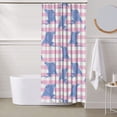 thumbnail image 6 of Shower Curtain, stingray pink stripes cute Waterproof Fabric Plastic Shower Curtain, Drying Fast Bathroom Curtain with 9 Buttonholes, Ruffle Shower Curtain 60x72in, 6 of 8