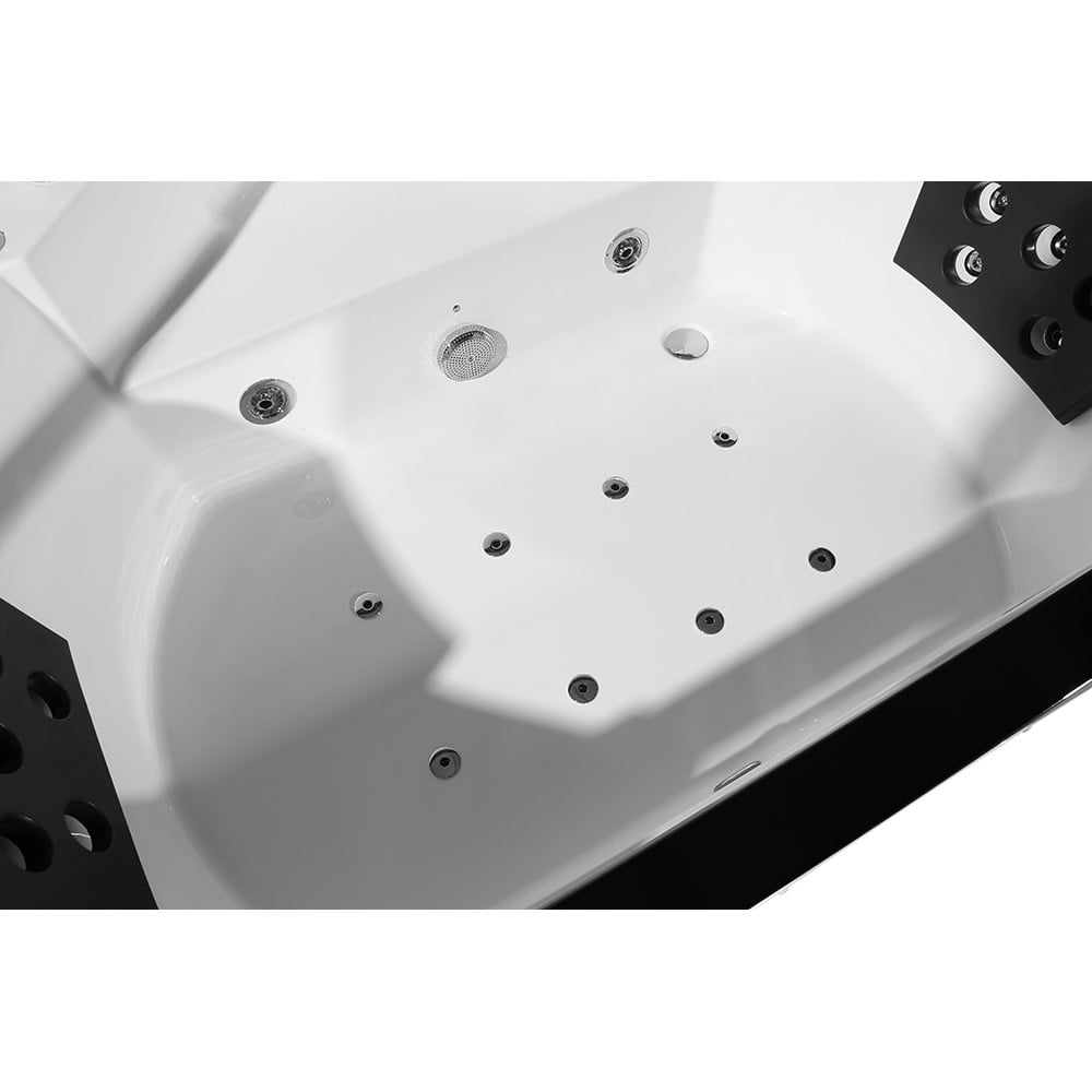 59 in. Acrylic Right Drain Corner Alcove Whirlpool Bathtub in White