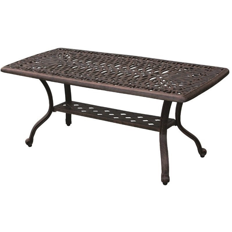 Darlee Elisabeth 21 X 42 Patio Coffee Table In Antique Bronze Walmart Com Walmart Com