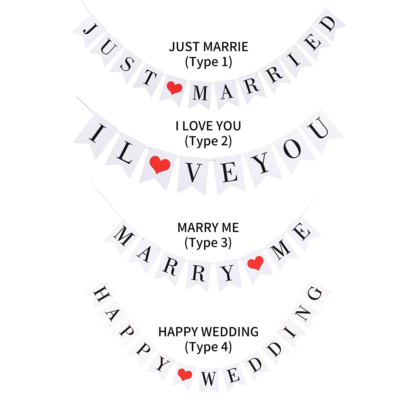 AIYONG Décoration Voiture Mariage Just Married Guirlande Bannière, Mariage Décorations Fête Partie Just Married Wedding, Decoration De Mariage à Suspendre, Pour Mariage Douche Nuptiale Fiançailles