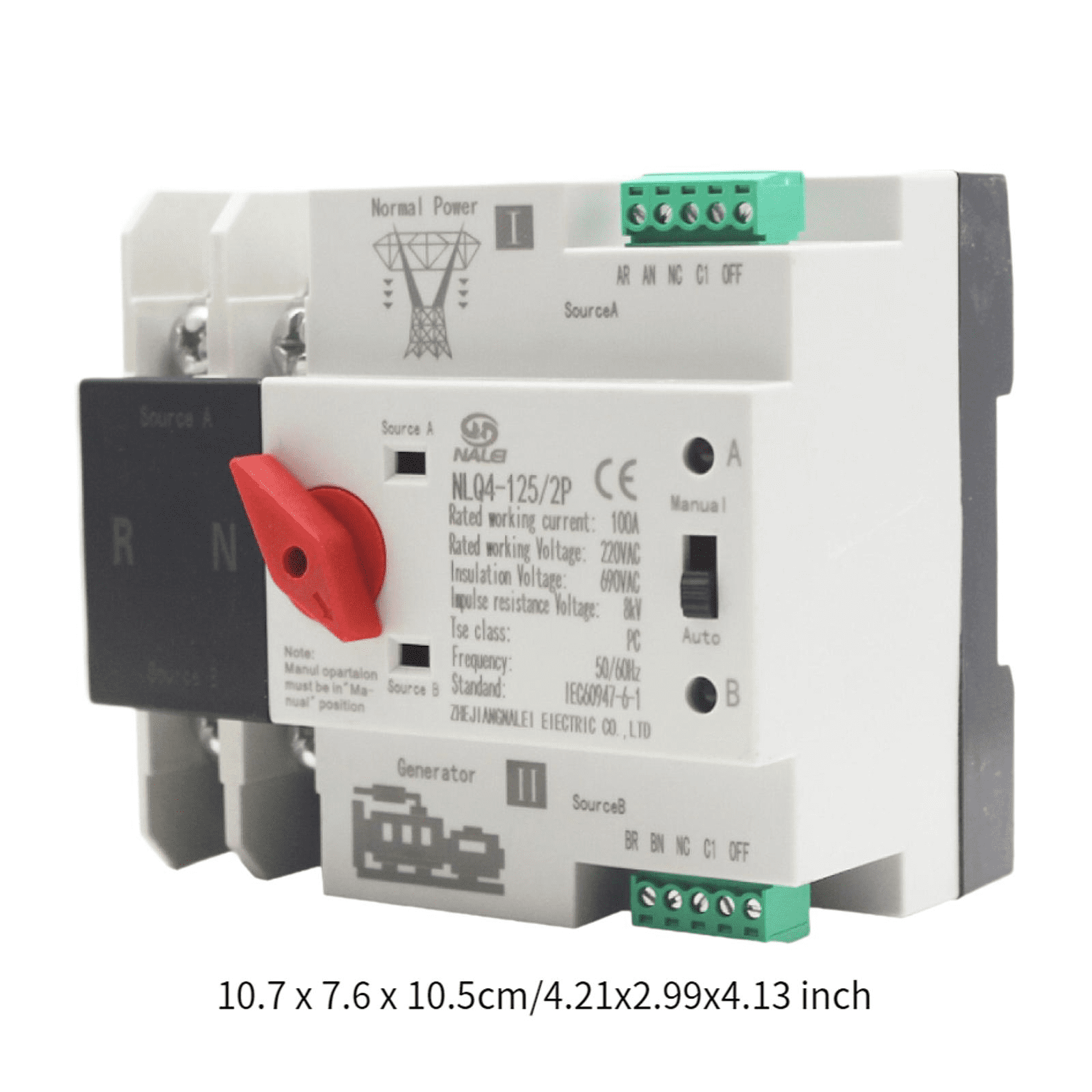 AMLESO Double Power Automatic Transfer Switch 100A Reliable High Performance High Security Easy to Install Professional Fast Switching 100A 2P