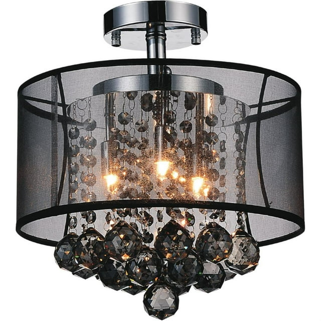 CWI Lighting 3 Light Drum Shade Flush Mount with Chrome finish