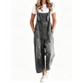 thumbnail image 4 of Sleeveless Women Casual Denim Jumpsuit Loose Wide Leg Jeans Oversall Bib Pants, 4 of 6