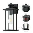 thumbnail image 3 of C Cattleya 2-Pack Motion Sensor Dusk to Dawn Matte Black Outdoor Wall Lights with Clear Glass Shade, 3 of 8