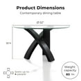 thumbnail image 2 of Furniture of America Evans Glass Top Round Dining Table, Black, 2 of 9