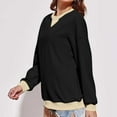 thumbnail image 4 of Womens Oversized Sweatshirt Loose Crew Neck Long Sleeve Shirts Casual Solid Color Pullover Tops Fall Clothes (Black L), 4 of 6