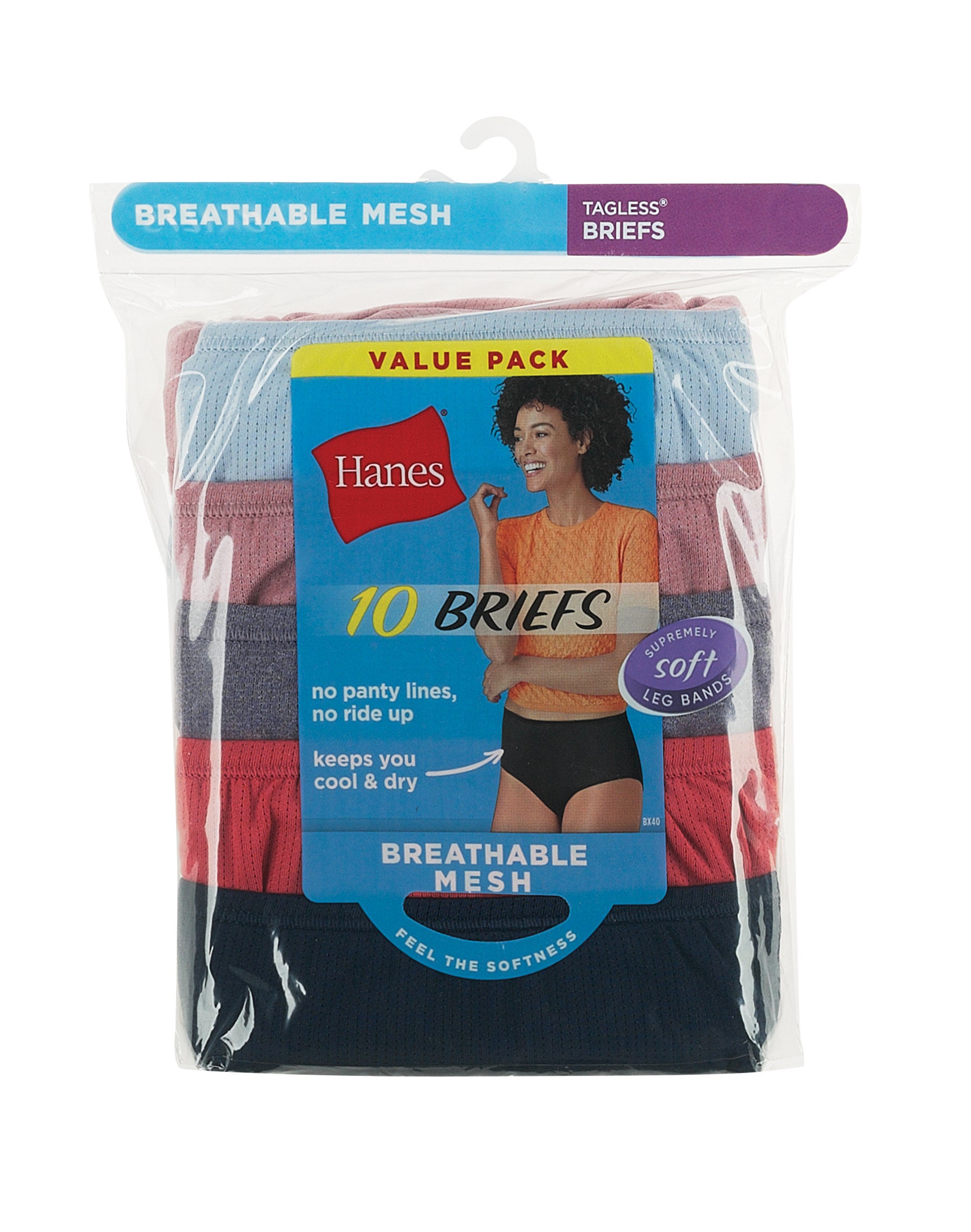 Hanes Breathable Mesh Women's Brief Underwear, 10-Pack Assorted 8 - image 4 of 10