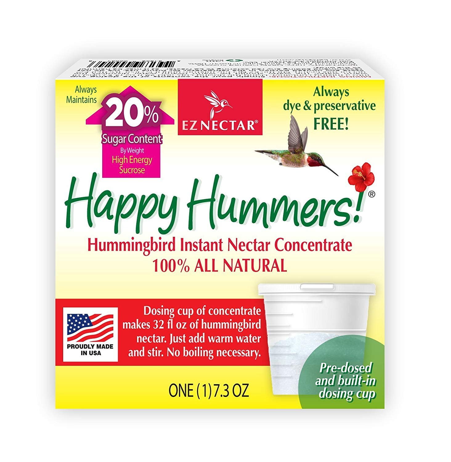 EZNectar AllNatural Hummingbird Nectar Concentrate Powder, 7.3 Ounce