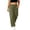 Army Green, variant on Women's Wide Leg Palazzo Pants Crinkle Textured High Waist Loose Lounge Pants Plus Size Soft Lightweight Beach Pants with Pockets White