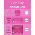 thumbnail image 3 of Set de 3 bolsas cosméticas Embla Clear fucsia para mujer, 3 of 6