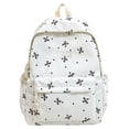 thumbnail image 3 of CoreLiving Preppy Bow Backpack Purse for Women, 16.5 Inch Casual Laptop Bookbag Rucksack for Travel, Aesthetic Daypack Hiking Bag Work Tote for Women, White, 3 of 6