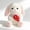 White, variant on Cartoon Cute Mushroom Bunny Stuffed Animal Doll-9.4in Soft Rabbit Plush Toy Accompany Partner