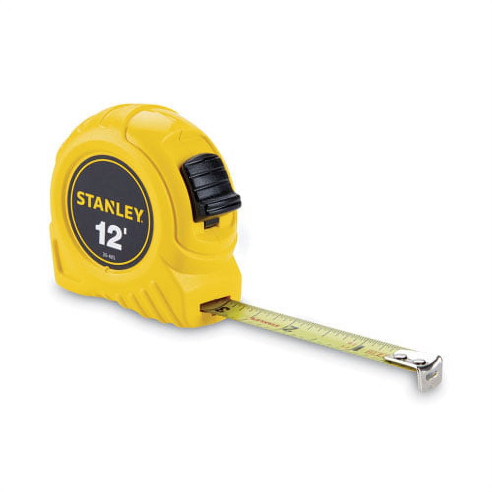 Power Return Tape Measure W/belt Clip, 1/2" X 12ft, Yellow | Bundle of 2 Each