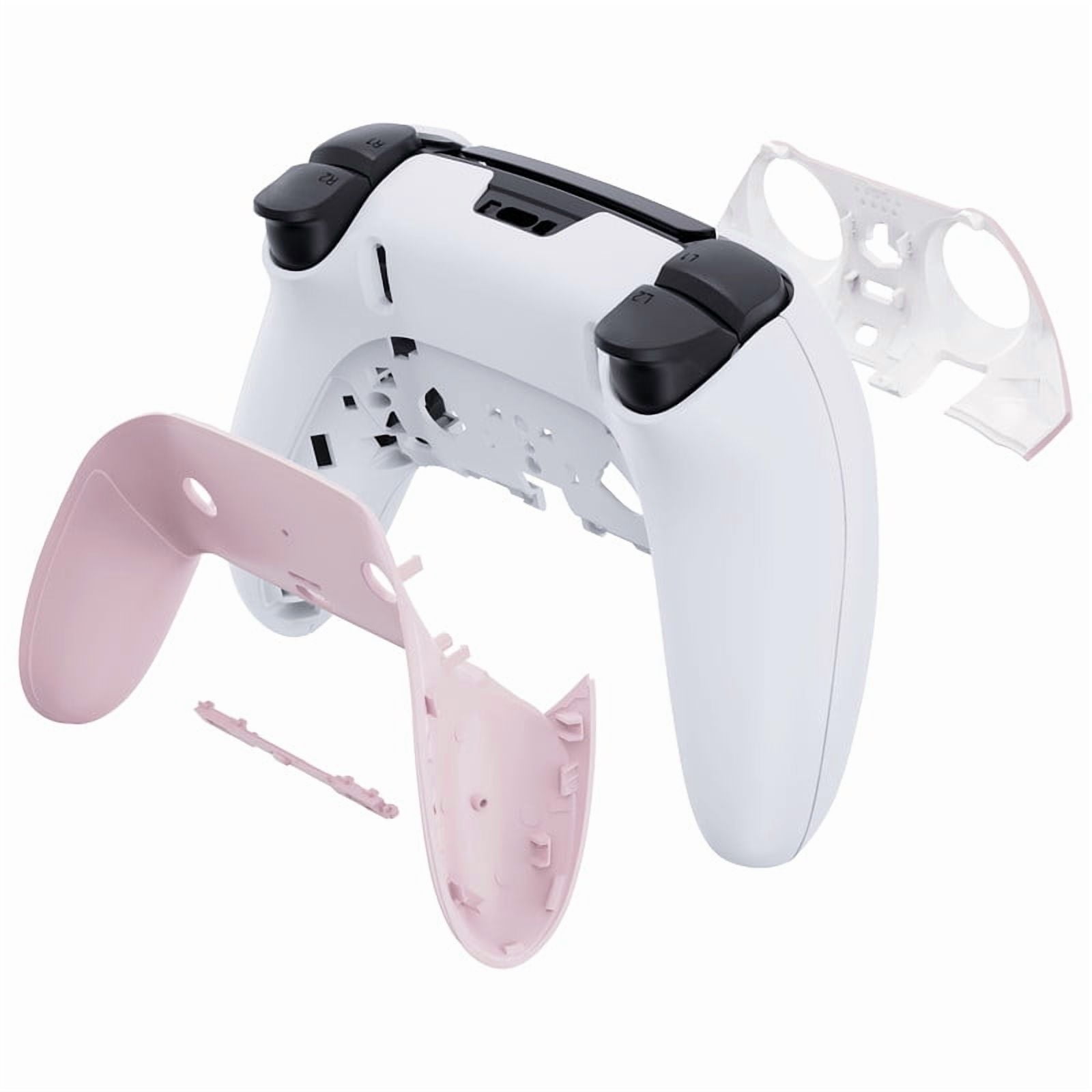 eXtremeRate Top Bottom Decorative Trim Shell Compatible with ps5 Edge Controller DIY Replacement Front Back Clip Shell, Custom Cherry Blossoms Pink Plates Cover Compatible with ps5 Edge Controller