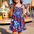 thumbnail image 2 of Faraee 4th of July Toddler Girl Outfit Smocked USA Sleeveless Dress Kids Summer Patriotic Clothes American Flag Sundress (1-2T,Blue), 2 of 5
