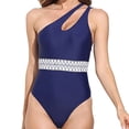 thumbnail image 1 of Traje de baño de bikini de una pieza sexy para mujer Traje de baño sin mangas de un hombro Traje de baño de verano Trajes de baño - Azul MFZFUKR BST3000933-4, 1 of 6