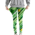 thumbnail image 5 of Avrnliq Girls St. Patrick's Day Green Leggings, Shamrock Print Stretch Fabric for Girls 3-12 Years,Size 3 T, 5 of 7