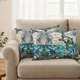 thumbnail image 2 of Stained Glass Sea Turtle Outdoor Waterproof Pillow Covers, Summer Coastal Ocean Jellyfish Decorative Rectangle Throw Pillowcase Sofa Cushion Sham for Patio/Couch/Chair, 20"x12" 2 Pack, 2 of 8
