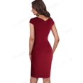 thumbnail image 3 of Nice-forever-vestido ceñido de verano para mujer, elegante vestido liso con abertura frontal para oficina, Formal, Vintage, ajustado, B700, 3 of 6