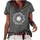 thumbnail image 1 of Moda Mujer Causal Daisy Cuello redondo Blusa estampada Camiseta de manga corta Tops de verano Pompotops  hkajfhjk461246, 1 of 6