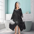 thumbnail image 6 of Black White Gothic Hand Skull Pattern Hooded Bath Towel，60"x35" for Ages 3 To 12 Kids, Quick Dry Lightweight Soft Microfiber Hood Beach Towel Cover Up for Kids, 6 of 7