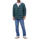 thumbnail image 2 of Camisa chaqueta de cuadros con capucha y cordón forrada de forro polar para hombre XL azul verde, 2 of 6