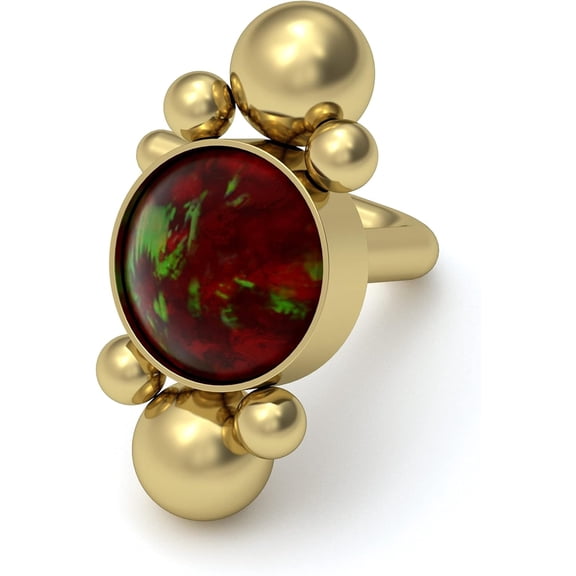 Surgical Steel Nose Ring with Opal - Nose Stud Earring[o141]