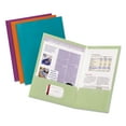 thumbnail image 2 of Oxford Two-Pocket Laminated Folder, 100-Sheet Capacity, 11 x 8.5, Metallic Teal, 25/Box, 2 of 2