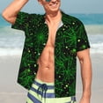 thumbnail image 5 of Lsque Green Bright Web with Spiders pattern Hawaiian Shirt for Men, Unisex Summer Beach Casual Short Sleeve Button Down Shirts-Large, 5 of 9