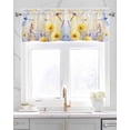 thumbnail image 2 of Blue Yellow Dragonfly Kitchen Valances for Windows Farmhouse Linen Window Valance Curtain for Living Room Window Treatment Watercolor Spring Flower Valance Rod Pocket Topper Drape, 60 x 18 Inch, 2 of 6