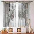 thumbnail image 5 of Winter Forest Curtains,Snow Covered Forest Natural Woodland Snowflake Scenery Xmas Holiday Window Treatments for Bedroom Living Room Kitchen 2 Panel,84X63 Inch, 5 of 5