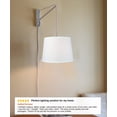 thumbnail image 3 of MAST Plug-In Wall Mount Pendant, 2 Light White Cord/Arm with Diffuser, White Shade 13x16x11, 3 of 7