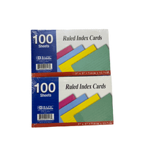 BAZIC Products 3in x 5in Ruled Index Flash Cards, Assorted Neon Colors, 100, 200 Cards of 2 packs