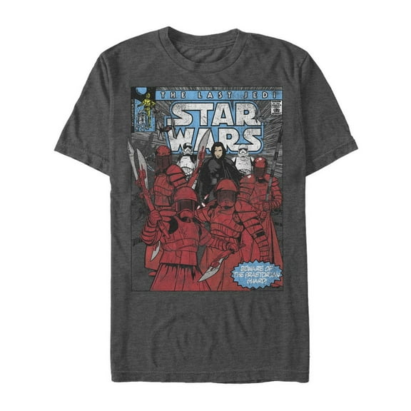 Men's Star Wars The Last Jedi Guard Comic Cover Graphic Tee Charcoal Heather Large