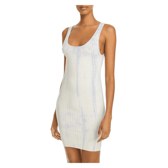 Aqua womens ribbed tie-dye bodycon dress, XS