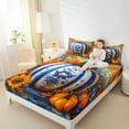 thumbnail image 4 of Manfei Tribal Pumpkin Full Sheet Sets, Rustic Sunflower Bed Sheets Full, Farmhouse Harvest Bedding Sets Full Size, Lightweight Bedroom Decorative, 4pcs, 4 of 7