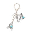 thumbnail image 2 of Xinyolin Vintage Keychain Letter Pendant Ethnic Style Stainless Lobster Clip Pattern Curved Shoulder Bag Decoration Pendant Car Keys Organizer, 2 of 7