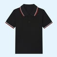 thumbnail image 4 of Miluxas Boys Girls Shirts Short Sleeve Kids Summer Casual Uniform T-Shirts Cotton Soft Color Block Tops Black 2-3 Years, 4 of 5