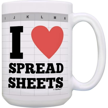 

CPA Gift I Heart Spreadsheets Bookkeeper Gifts for Women Nerdy Gifts 15-oz Coffee Mug Tea Cup 15 oz White