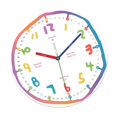 thumbnail image 3 of Reloj de pared para niños, decoración de pared, colorido, redondo, de madera, analógico, de 12 pulgadas, decorativo, silencioso, para interior, jardín Estilo B, 3 of 8