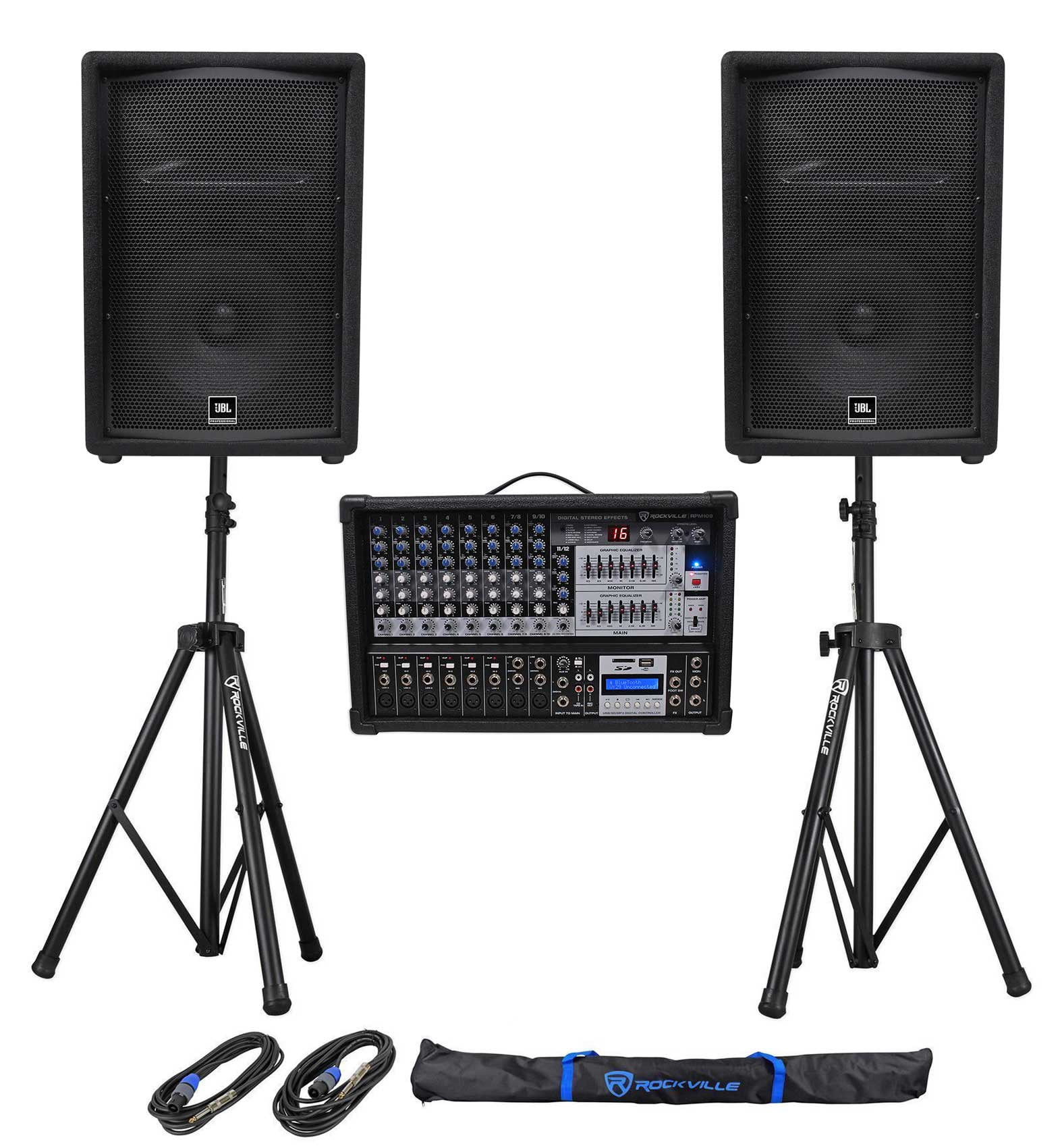 2 Jbl Pro Mixer Stands Pro Jrx212 12 2000w Pa Dj Speakers
